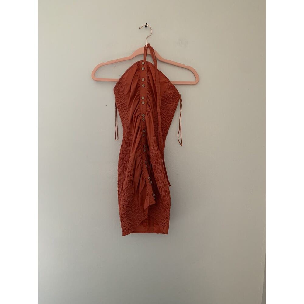 Free People Hold On Halter Mini Solid Red XS - Picture 6 of 10